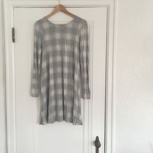Grey Flannel Print Dress